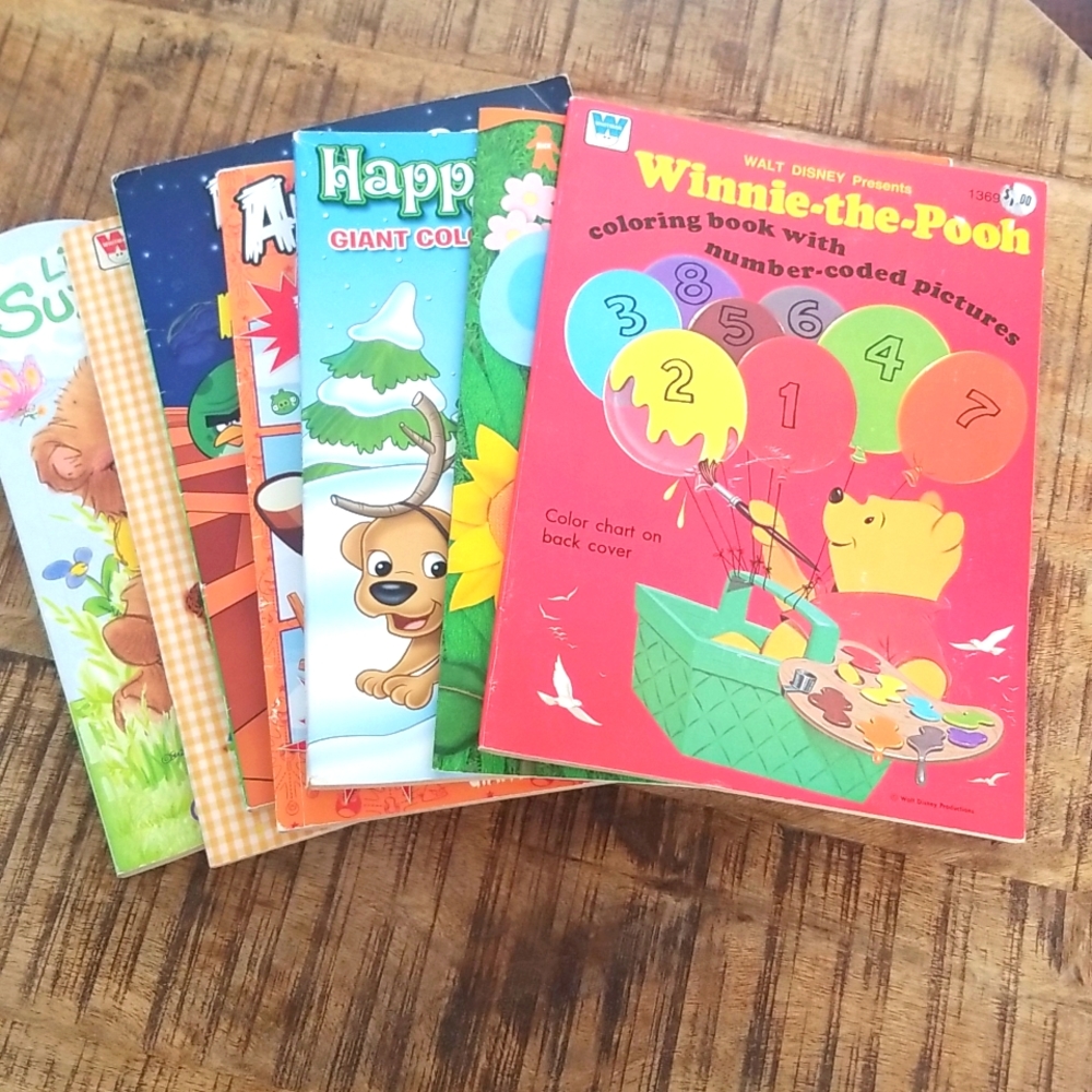 📚Vintage Seven Colouring Books Angry Birds 📚